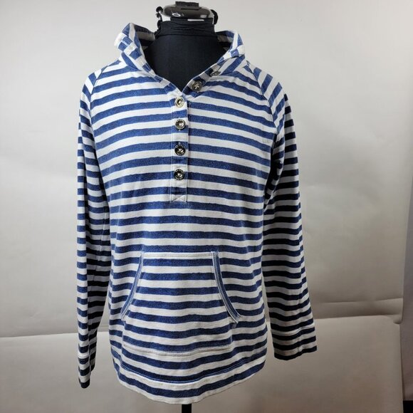 Lilly Pulitzer Captain Popover Bright Navy Positano Stripe Top Size Small - Picture 5 of 12